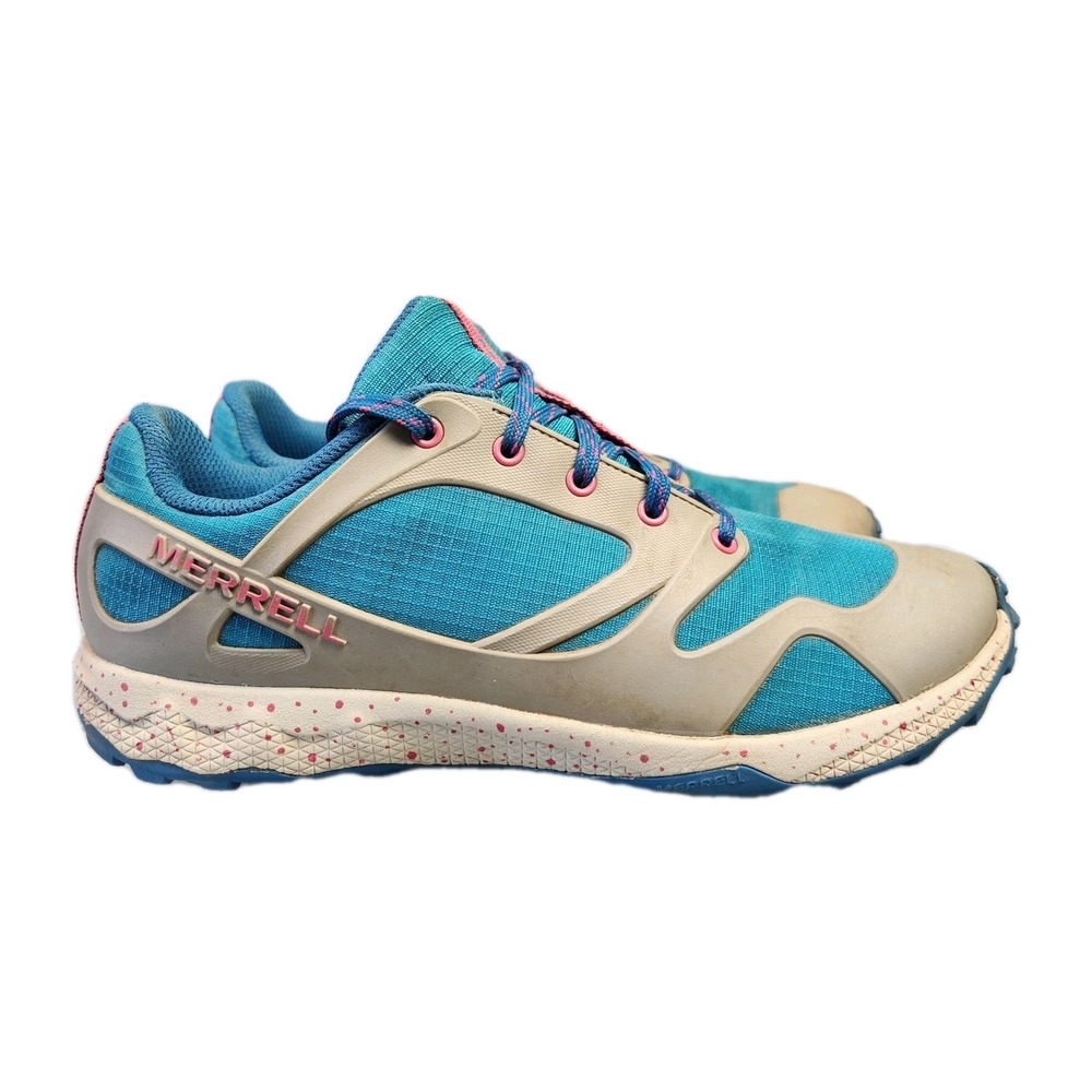 Merrell Trail Runner Shoes Teal Pink Speckled Midsole Women 5M Outdoors Hiking
